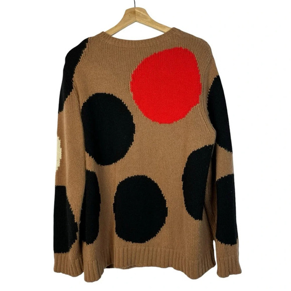 Boutique Brown Ginger Large Dot Crewneck Pullover Sweater M - Picture 2 of 3